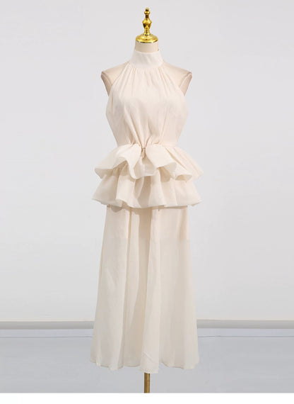 Soleil Ruffle Halter Maxi Dress