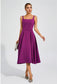 Leila purple belted midi dress