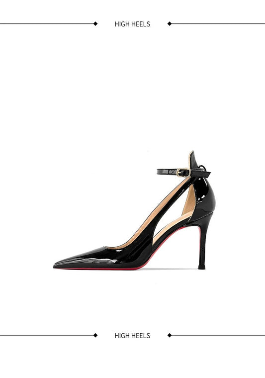 Scarlet Black Ankle Strap Heels
