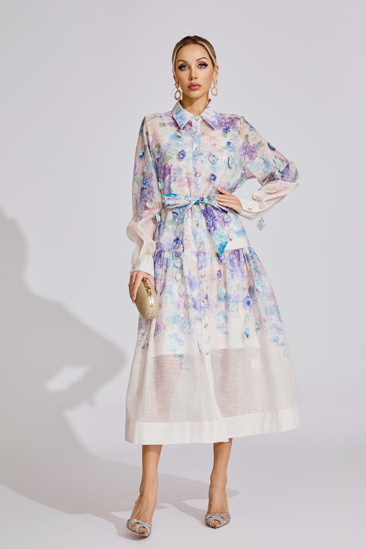 Fleur Pastel Petal Shirt Dress