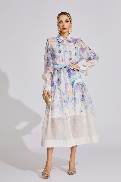 Fleur Pastel Petal Shirt Dress