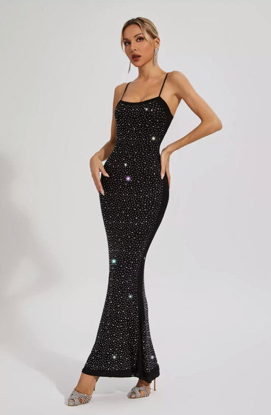 Indie rhinestone maxi dress