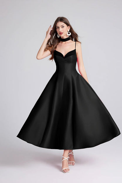 Rosalie Satin Choker Midi Dress