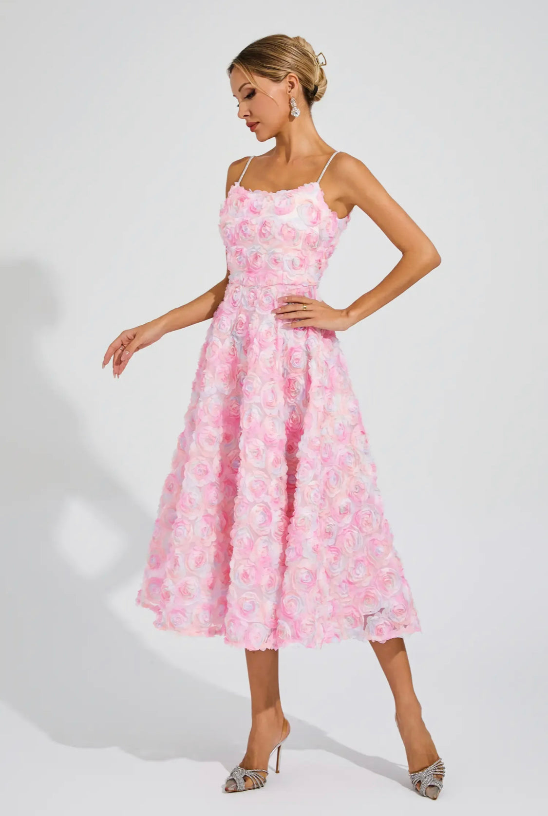 Celina flower midi dress