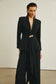 Black pleated jacket/trouser set