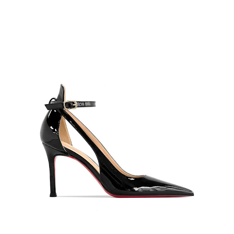 Scarlet Black Ankle Strap Heels