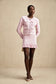 Pink Waffle-knit jacket/skirt set