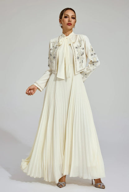 Colette Embroidered Pleat Set