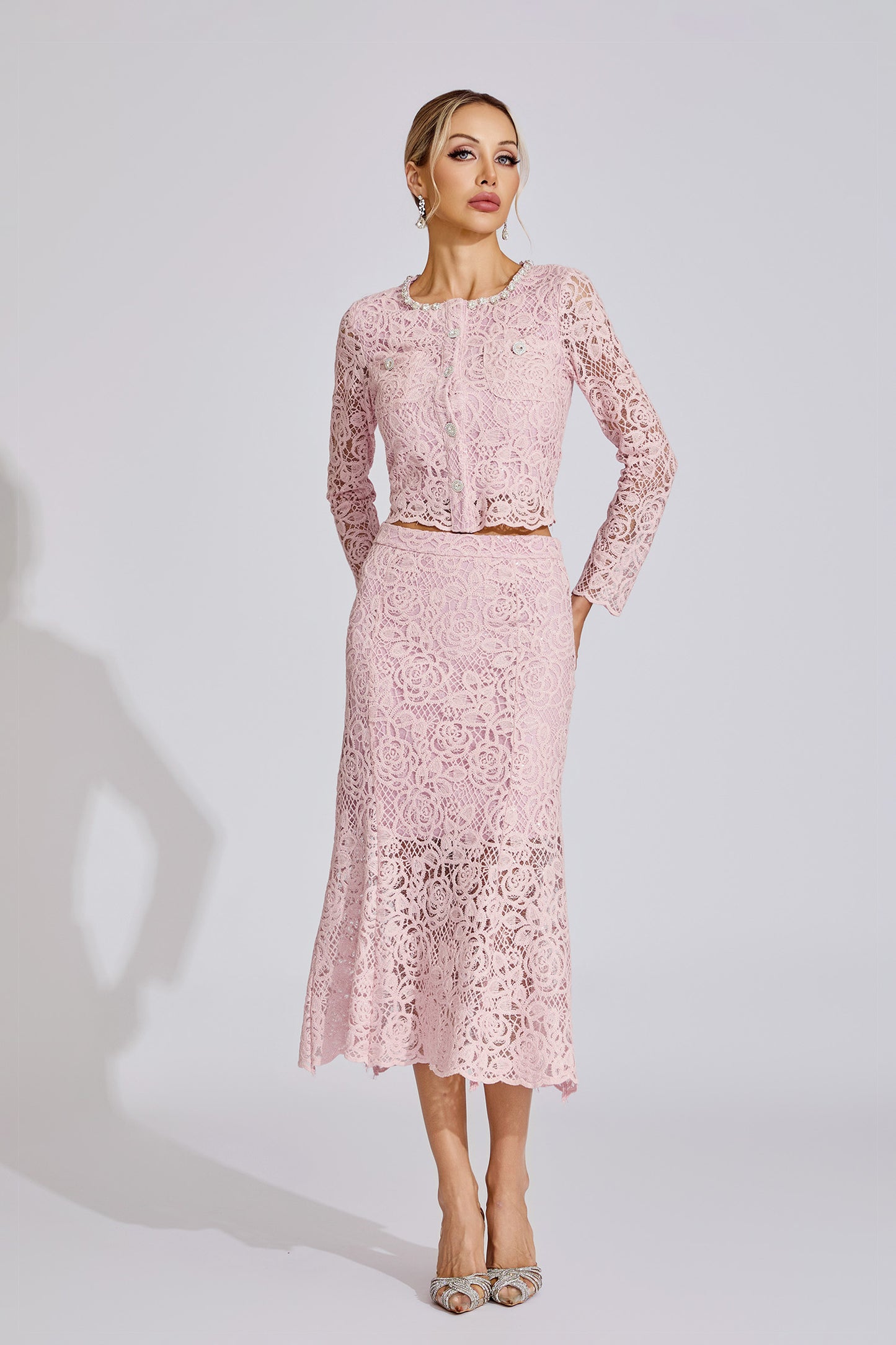 Élodie Rose Lace Two-Piece Set