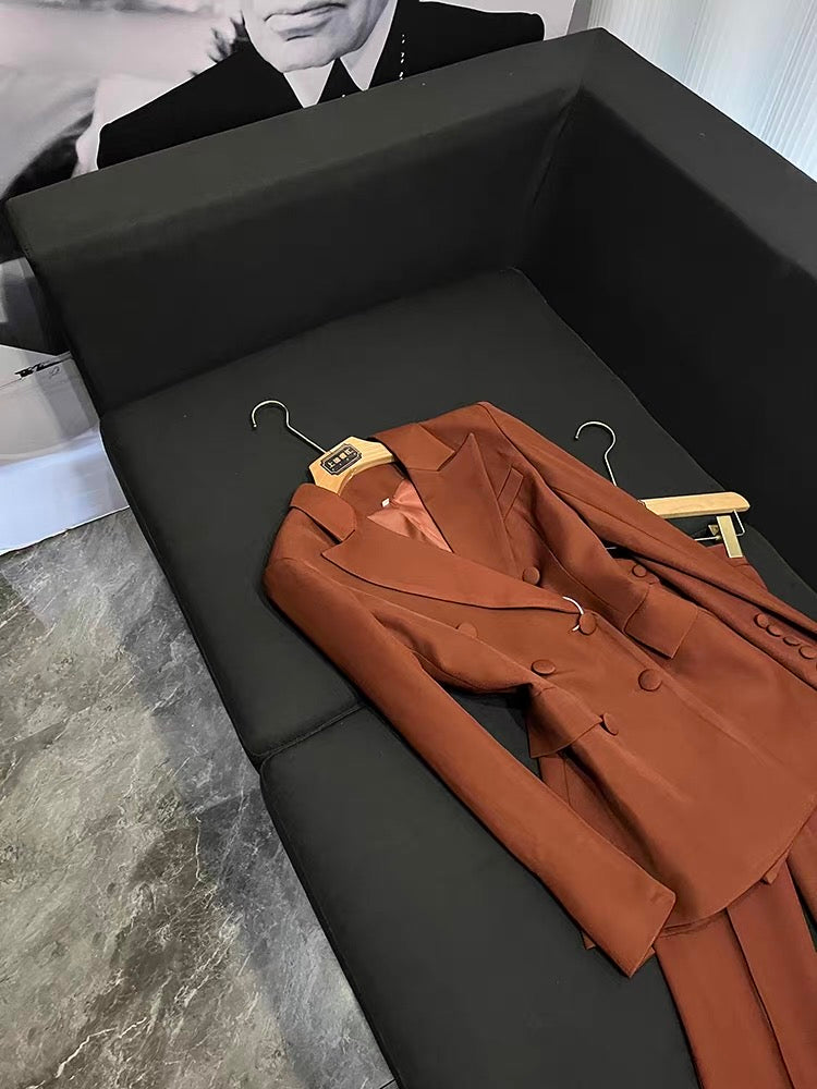 Vienna Double-Breasted Blazer and Flared Pants Set