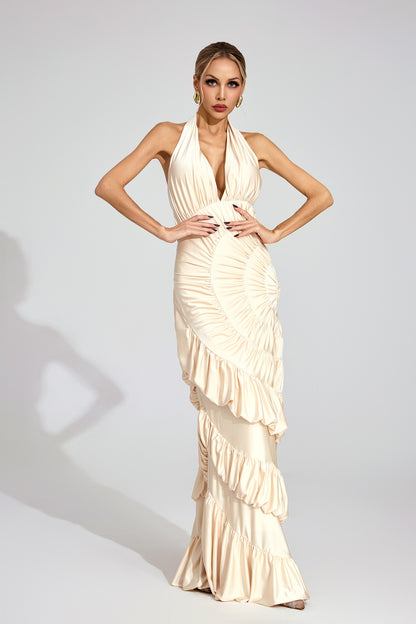 Auréa Ruffle Halter Gown