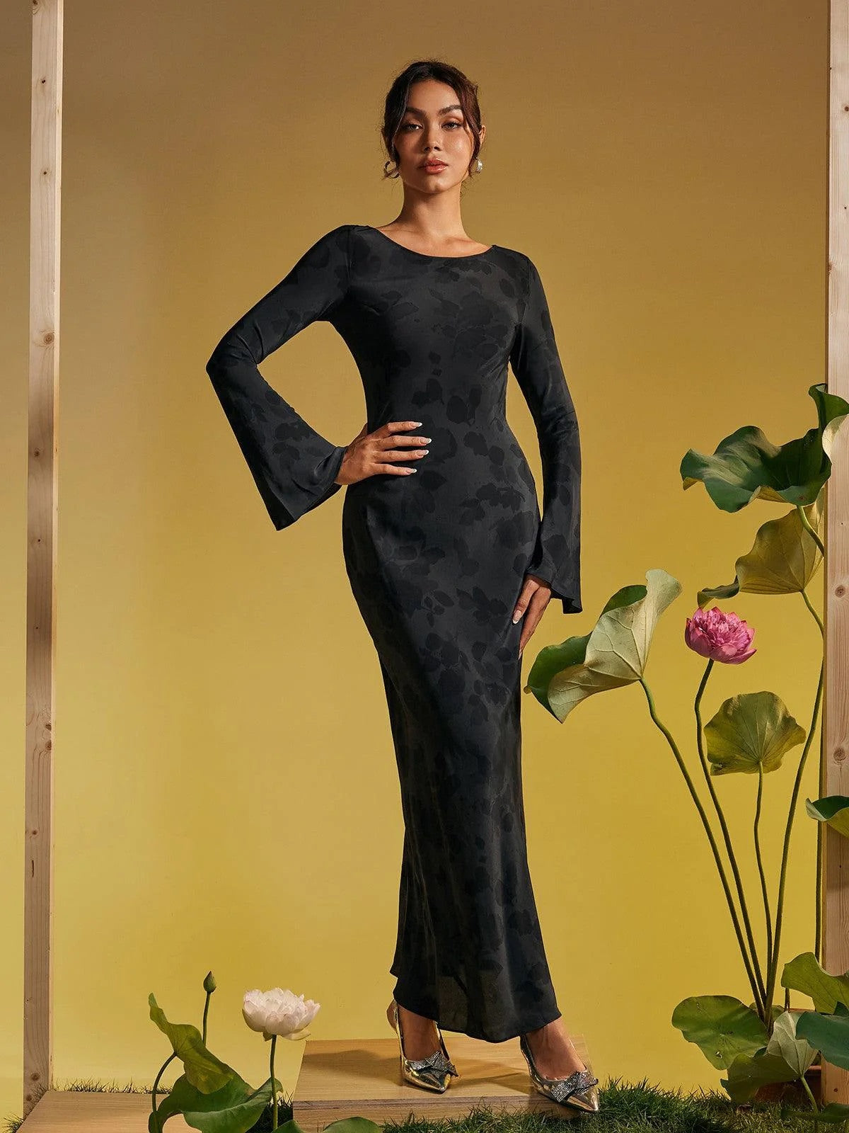 Celi black maxi dress