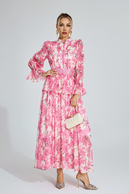 Celeste Peony Belted Maxi Dress