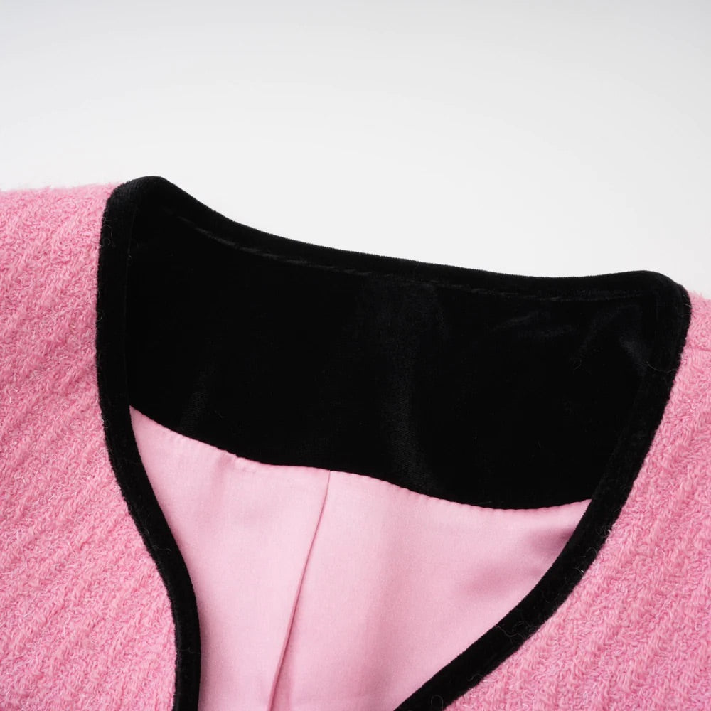 Annetta pink top/black pants set