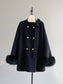 Wool fur bowknot coat