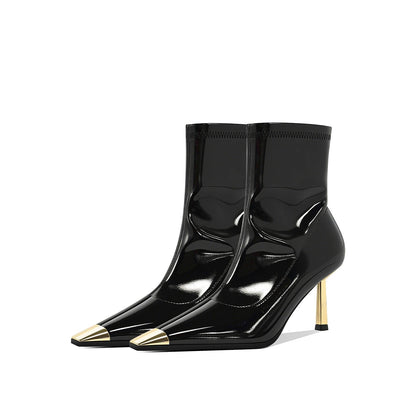 Colette Pointed Patent Boots