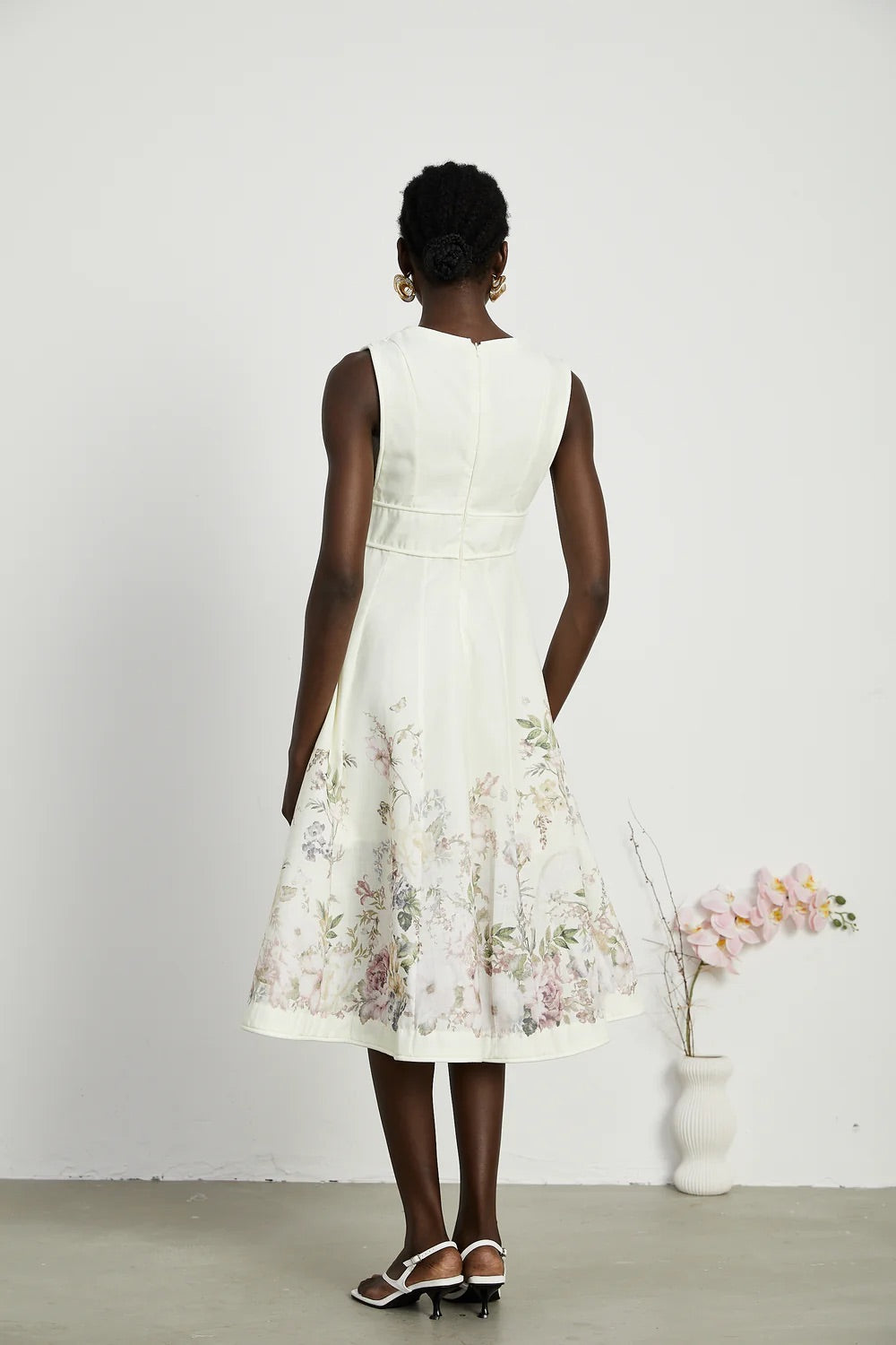 Edna floral midi dress