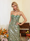 Green sequins midi dress