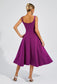 Leila purple belted midi dress