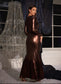 Brown metallic maxi dress (8213120712942)