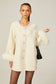 Wool fur crystal embellished coat