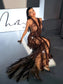 Brown sequin fringe maxi dress (8314076659950)