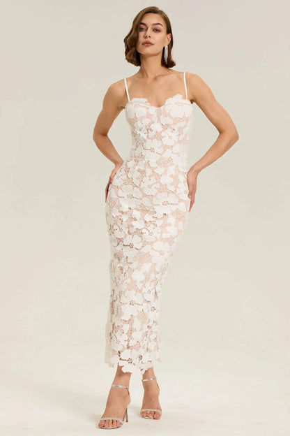 Isla Lace Corset Midi Dress