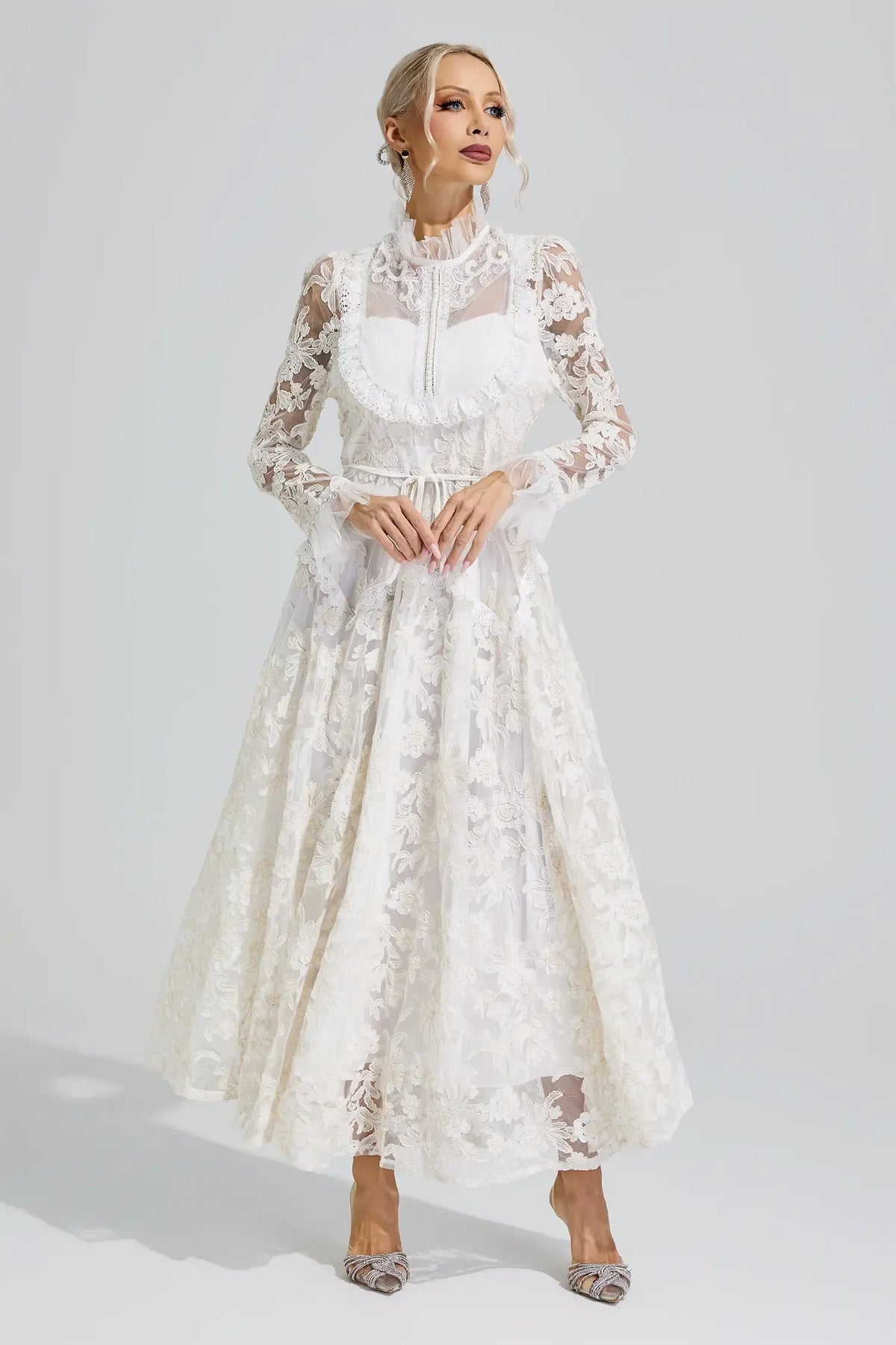 Elodie Floral Lace Maxi Dress
