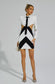 Betsy white/black cutout blazer mini dress