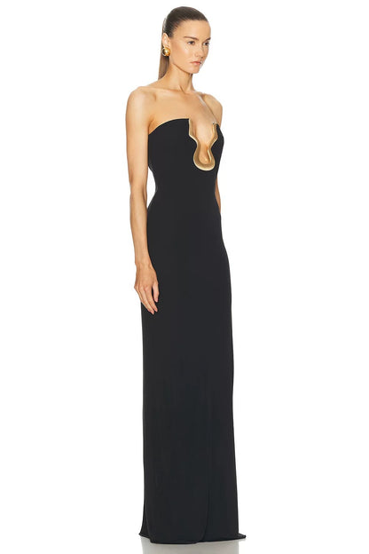 Strapless bandage black  maxi dress