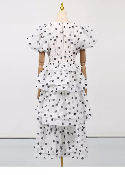 Odette Tiered Dot Dress