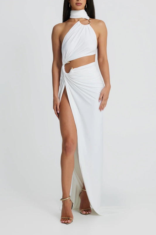 Vel cutout maxi dress-white
