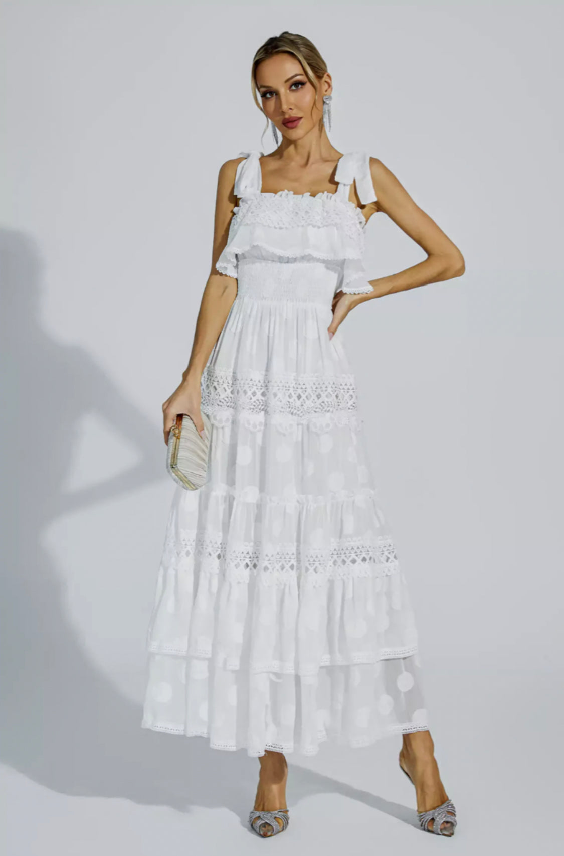 Milena white maxi dress