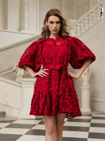 Isadora Embroidered Organza Mini Dress