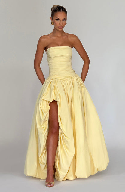 Belle Draped High-Low Gown