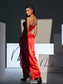 Red satin/lace corset style maxi dress (8293351325934)