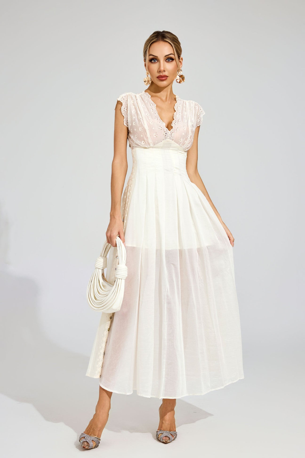 Étoile Broderie Sheer Midi Dress