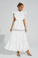 Solange ruffle white maxi dress