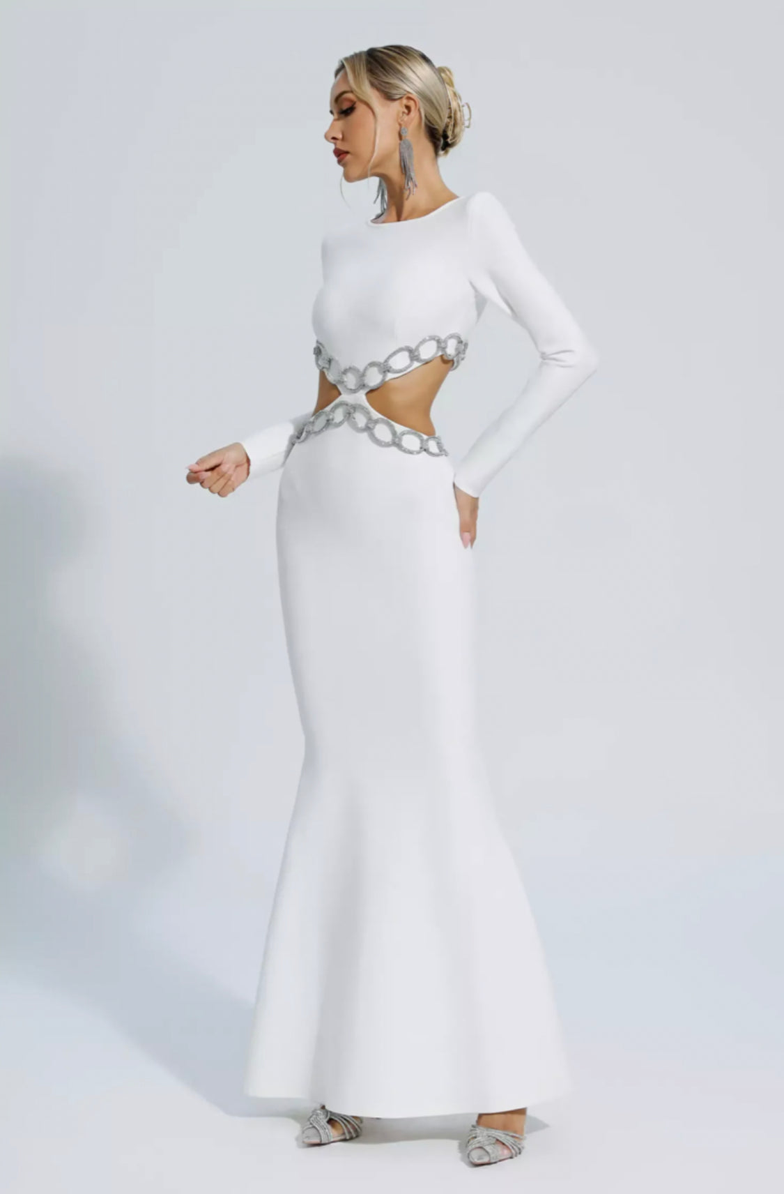 Janelle white cutout maxi dress