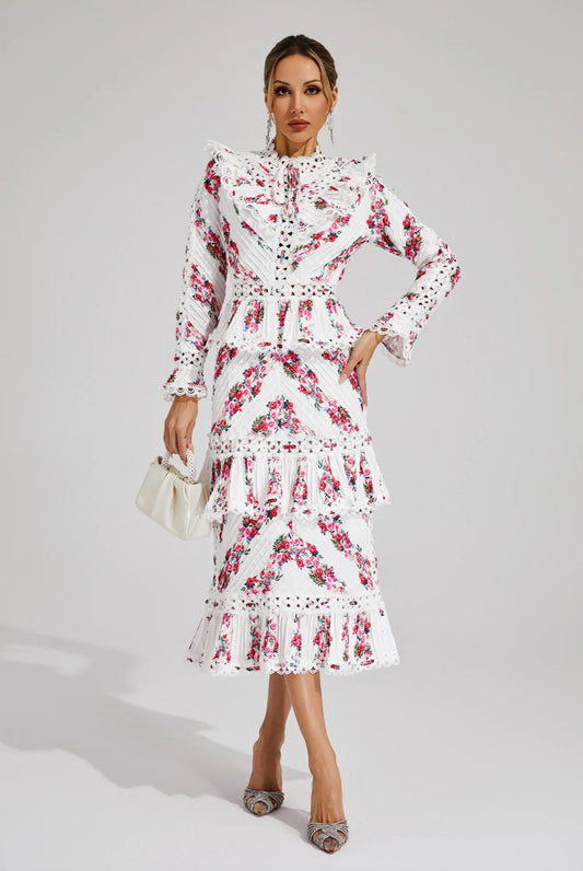 Fiorella Ruffle Midi Dress