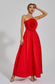 Marjorie flower red maxi dress