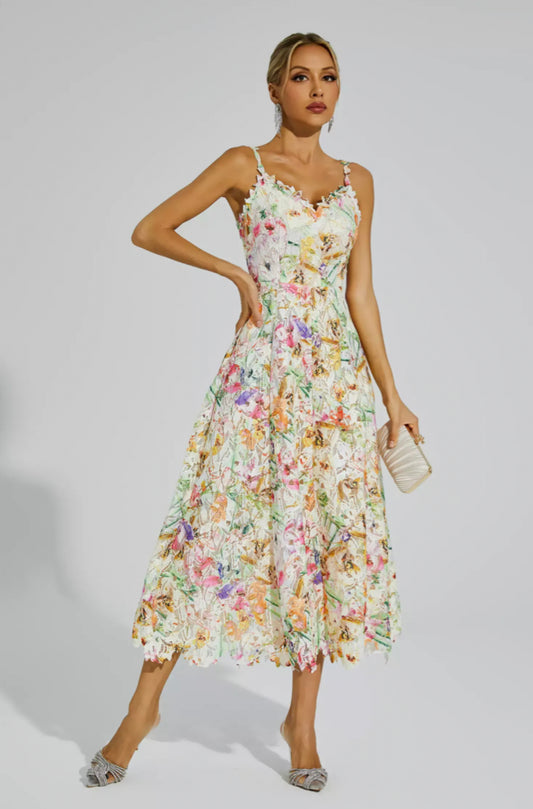 Boswell floral embroidered midi dress