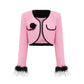 Annetta pink top/black pants set