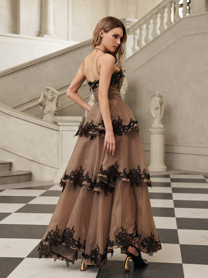 Rose Noir Tiered Gown