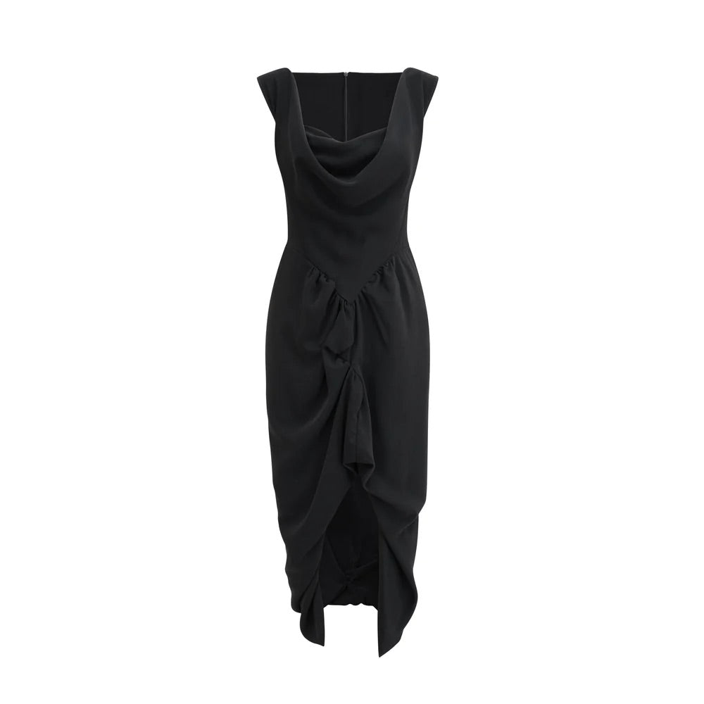 Louise asymmetric midi dress