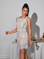 Double layered lace mini dress