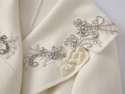 Amélie Embellished Wool-Fox Fur Coat