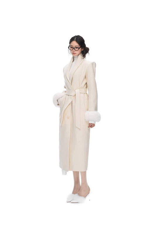 Seraphine Fur Cuff Belted Coat