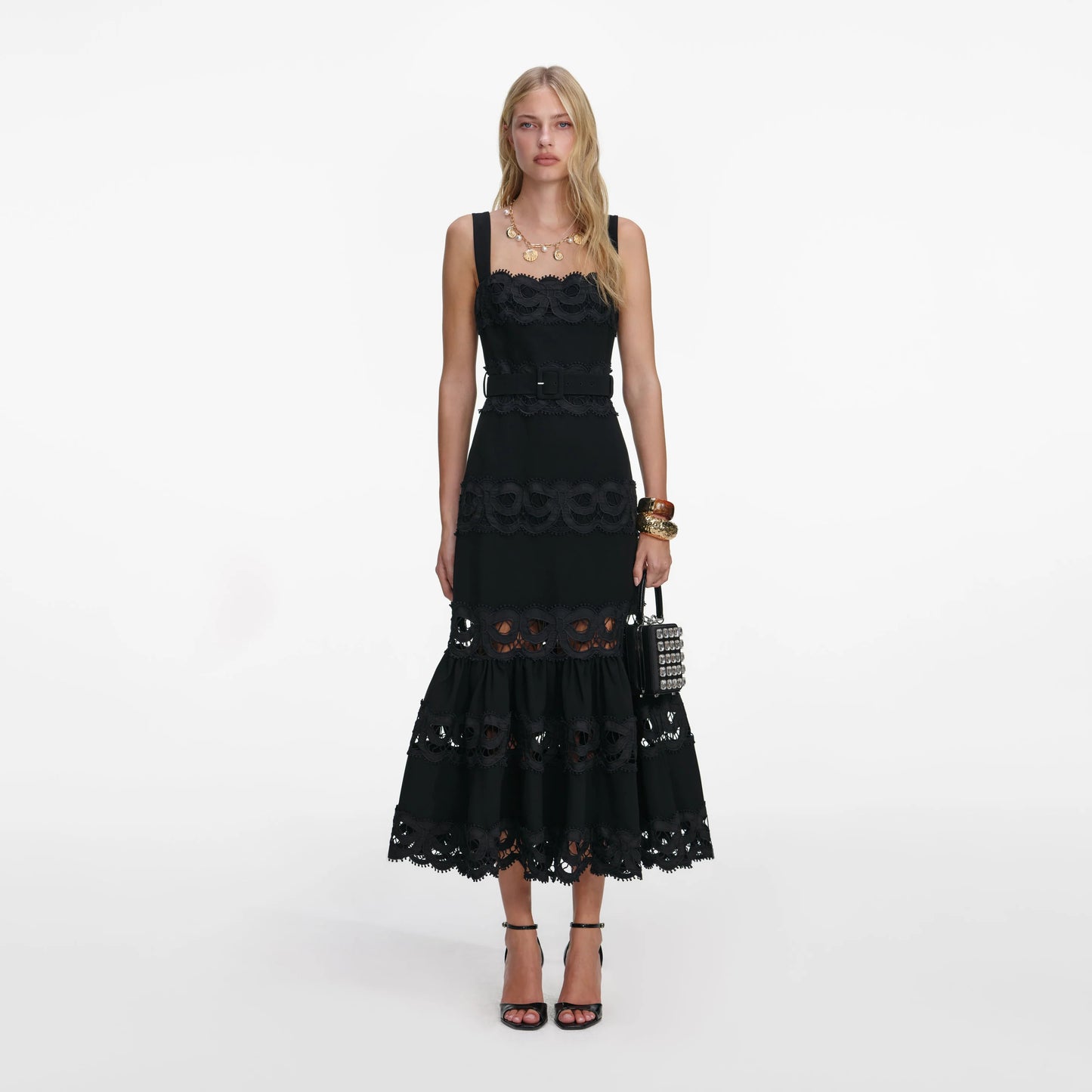 Liana Embroidered Linen Midi Dress