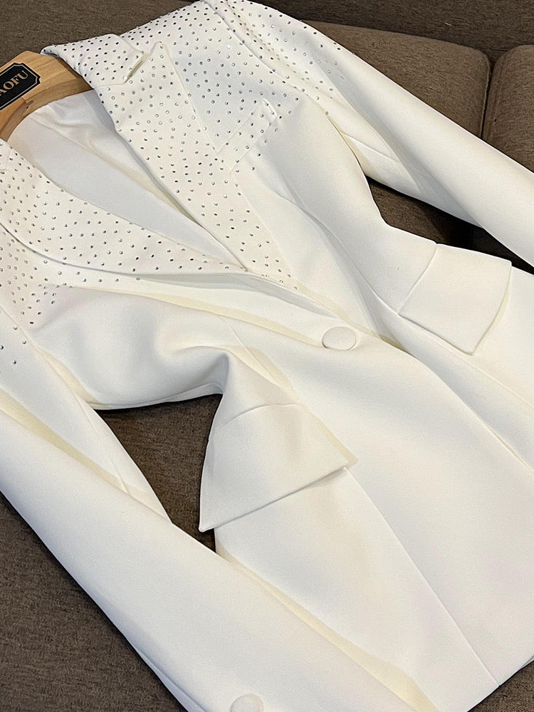 Gina white Blazer/skirt set (8150675587310)